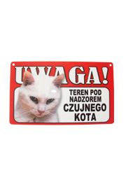 TABLICZKA OSTRZEGAWCZA TEREN POD NADZOREM CZUJNEGO KOTA dostępne do wyczerpania zapasów TABLICZKA OSTRZEGAWCZA TEREN POD NADZOREM CZUJNEGO KOTA dostępne do wyczerpania zapasów
